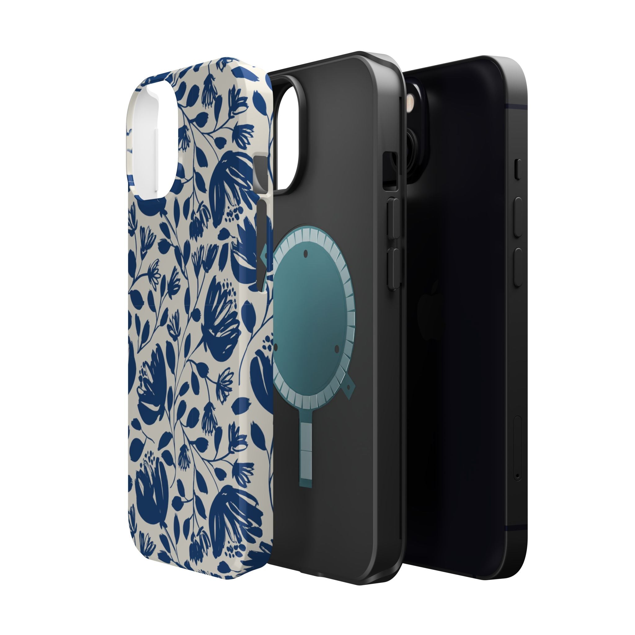 Blue Floral Phone Case MagSafe® Compatible