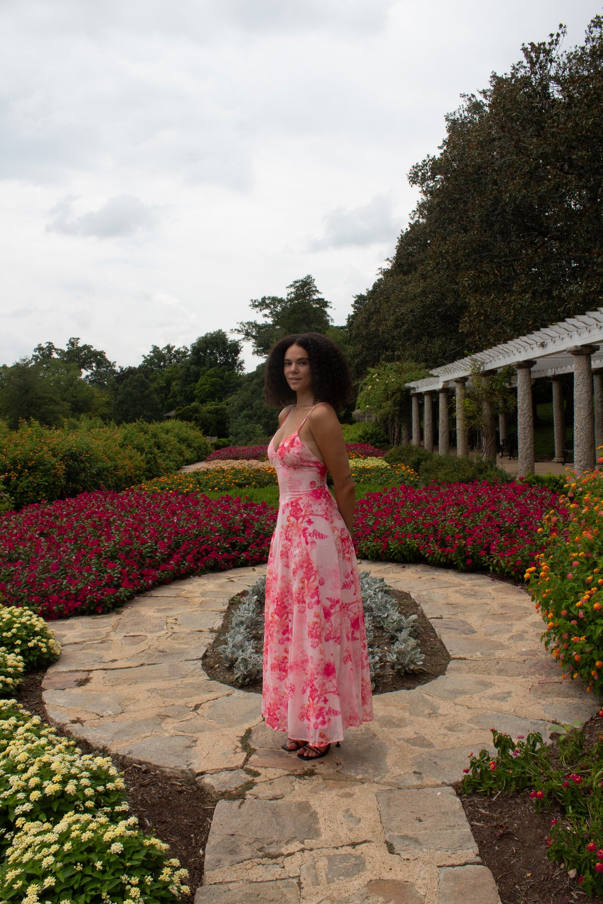 Open Back Floral Maxi Dress