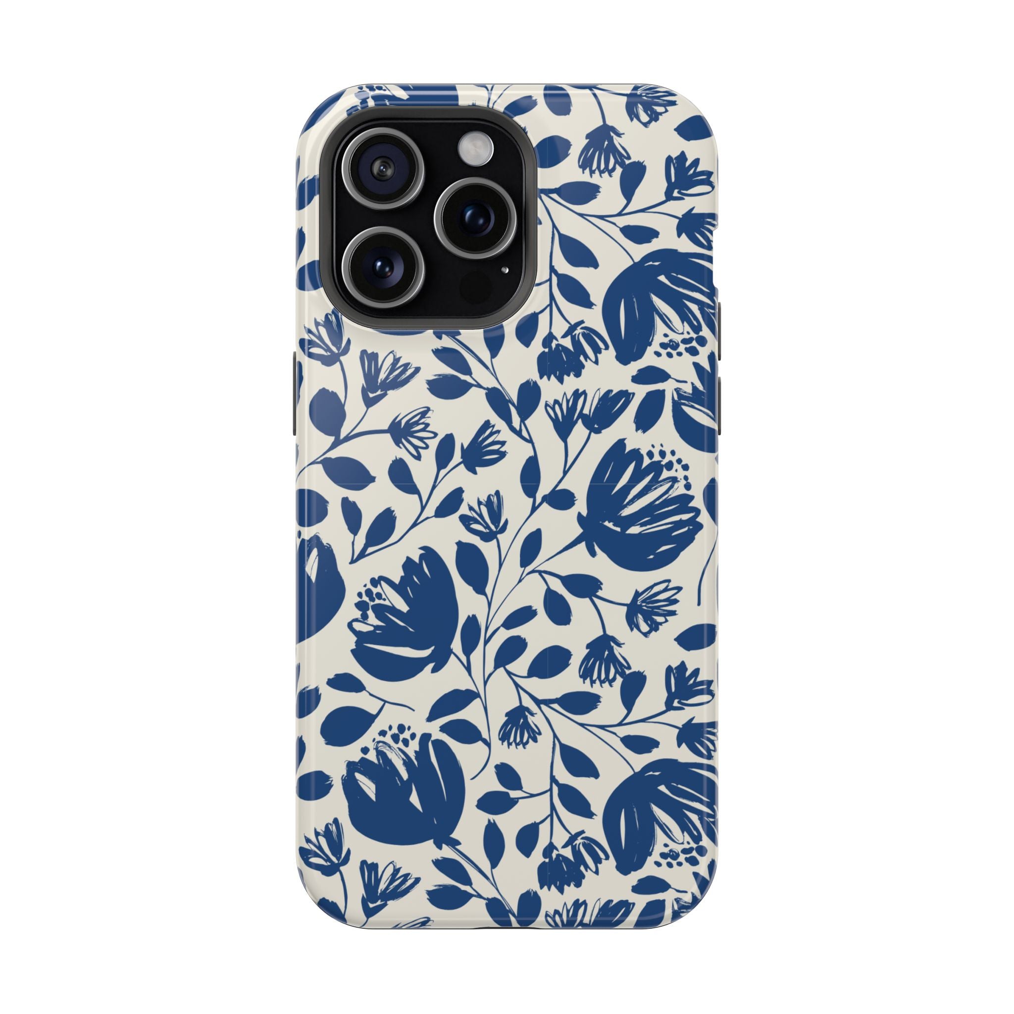 Blue Floral Phone Case MagSafe® Compatible