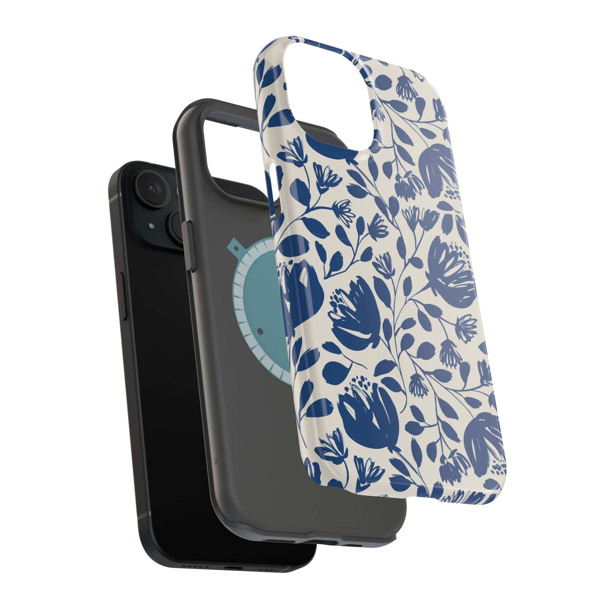 Blue Floral Phone Case MagSafe® Compatible
