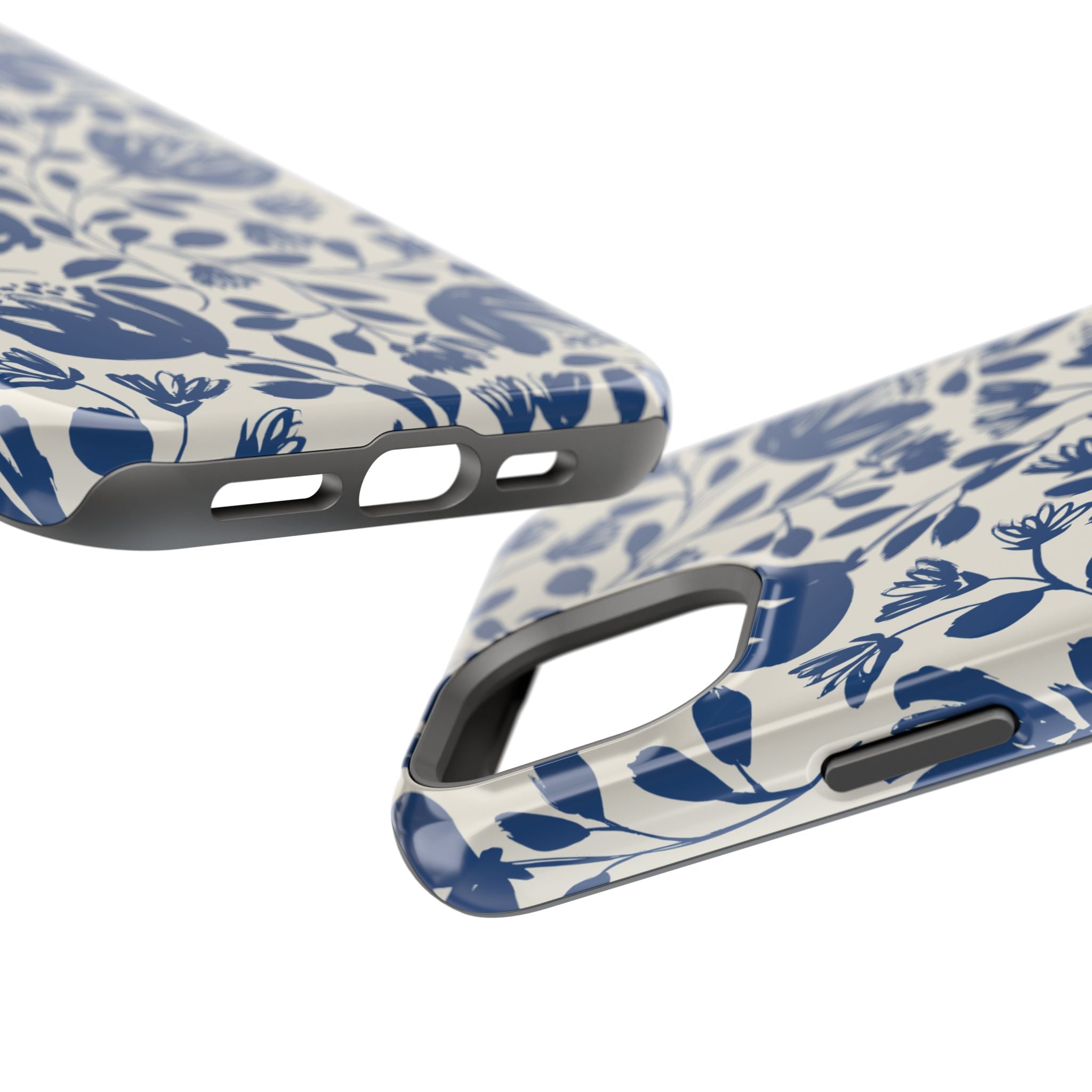 Blue Floral Phone Case MagSafe® Compatible