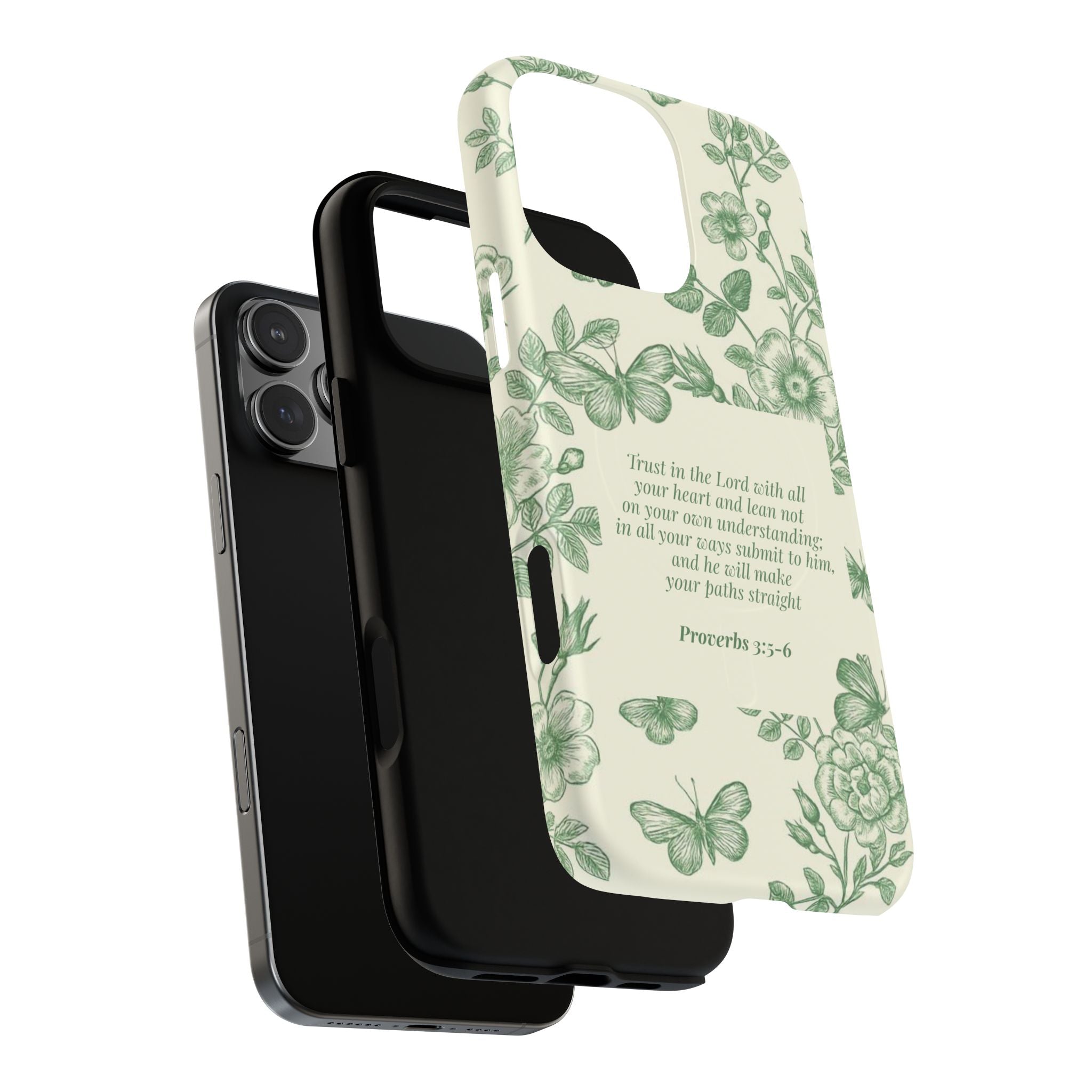 Proverbs 3:5-6 Floral Tough Magnetic Phone Case