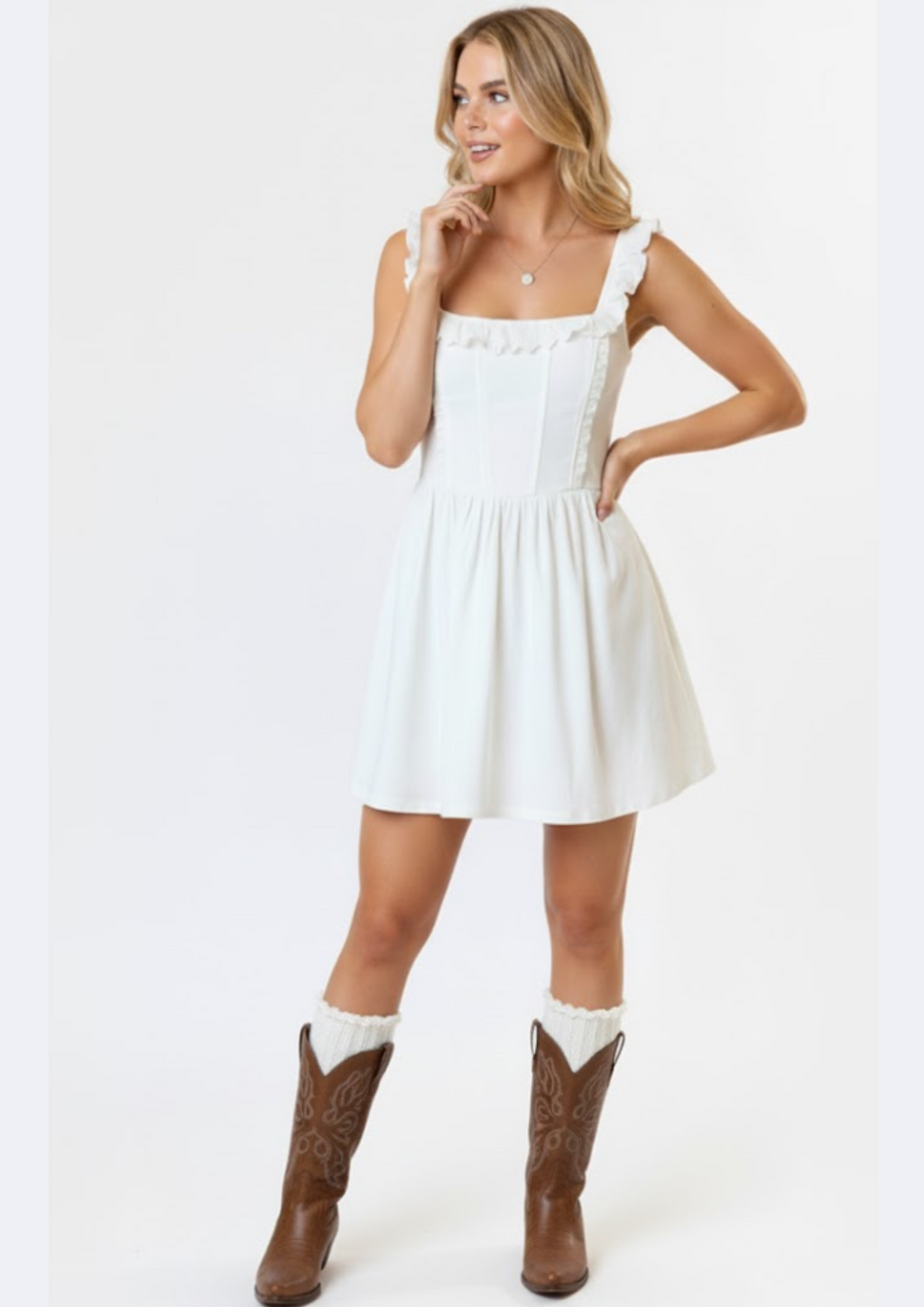 White Corset Mini Dress