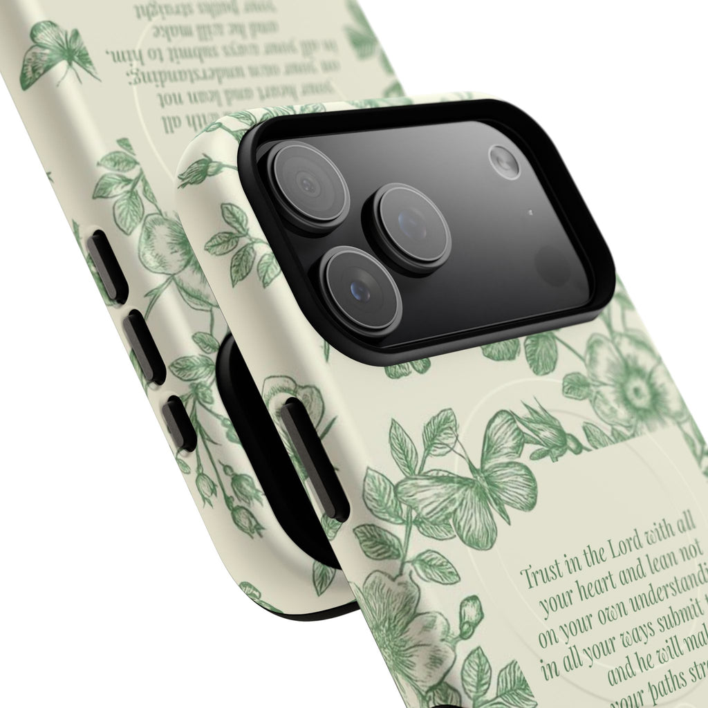 Proverbs 3:5-6 Floral Tough Magnetic Phone Case