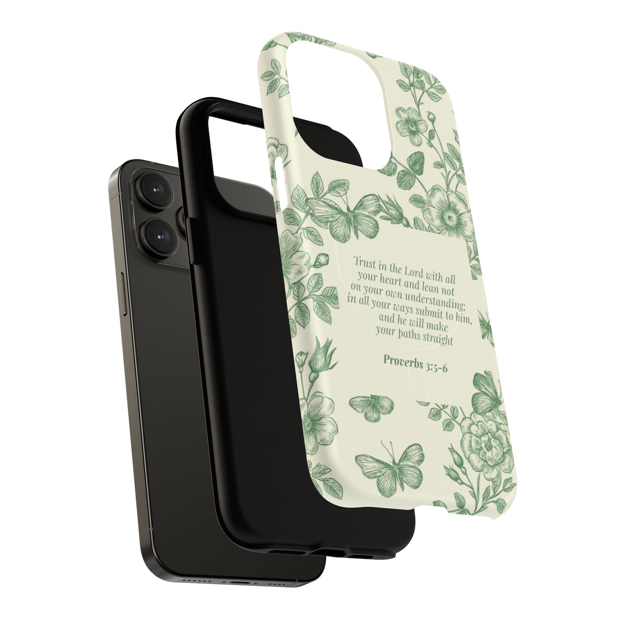 Proverbs 3:5-6 Floral Tough Magnetic Phone Case
