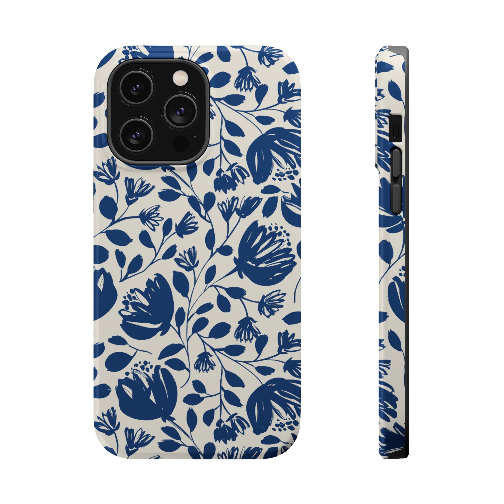 Blue Floral Phone Case MagSafe® Compatible