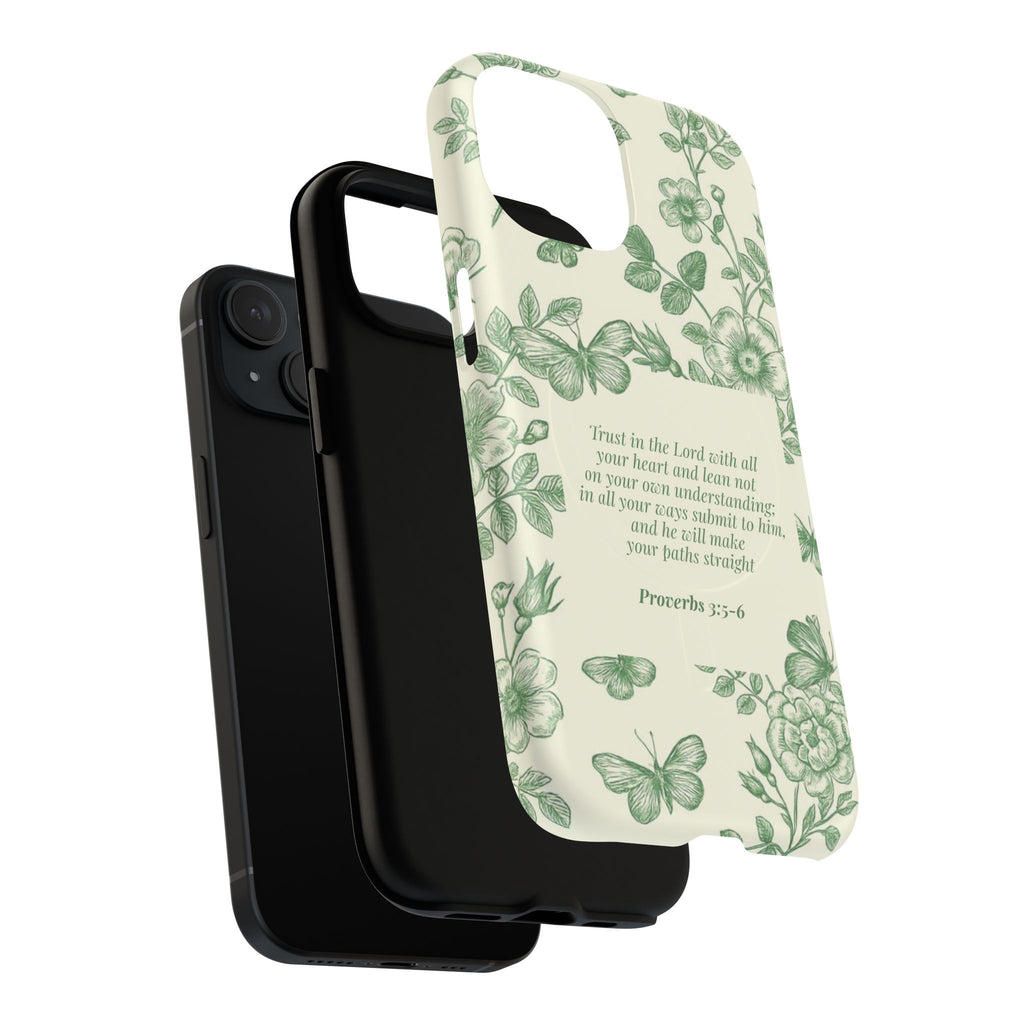 Proverbs 3:5-6 Floral Tough Magnetic Phone Case