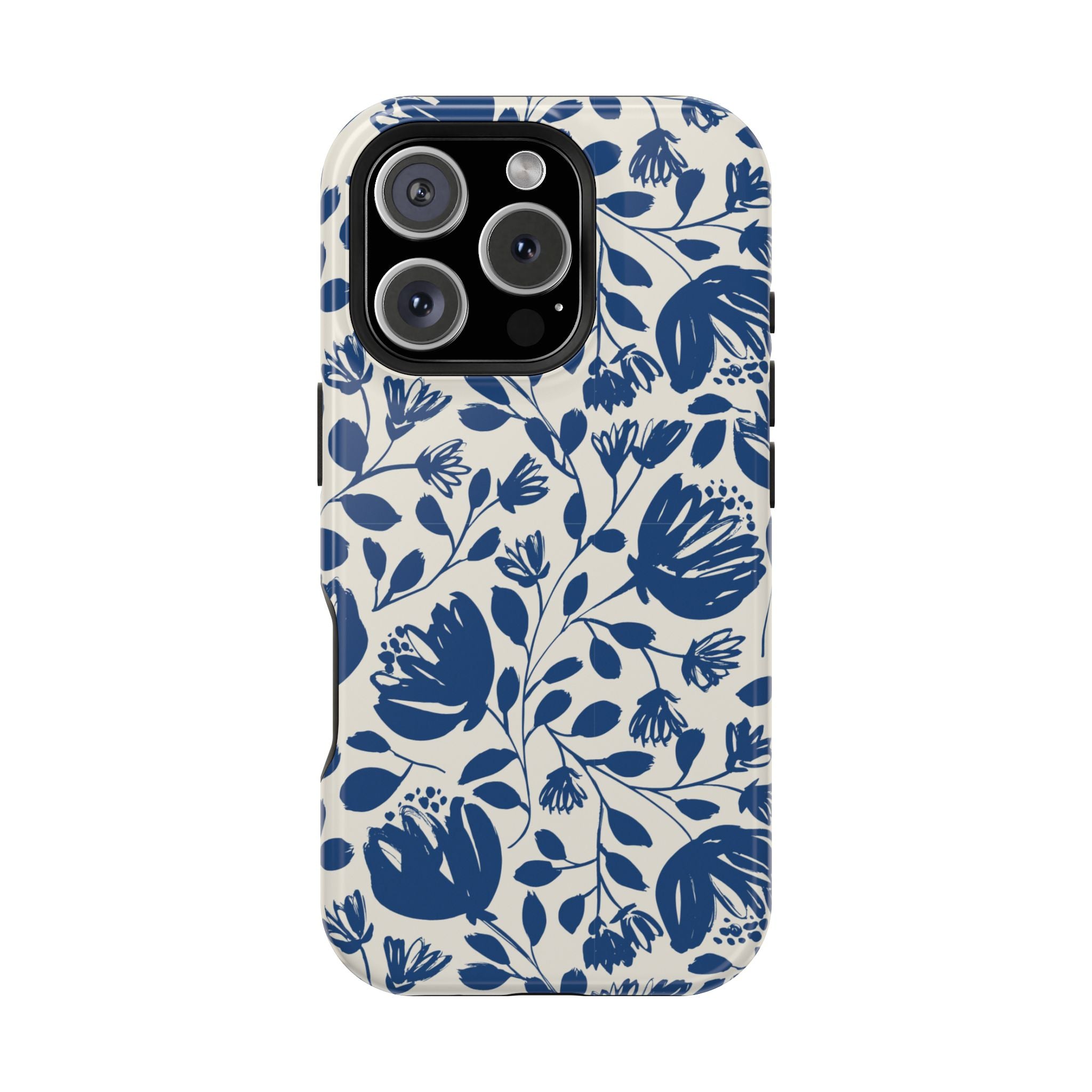 Blue Floral Phone Case MagSafe® Compatible