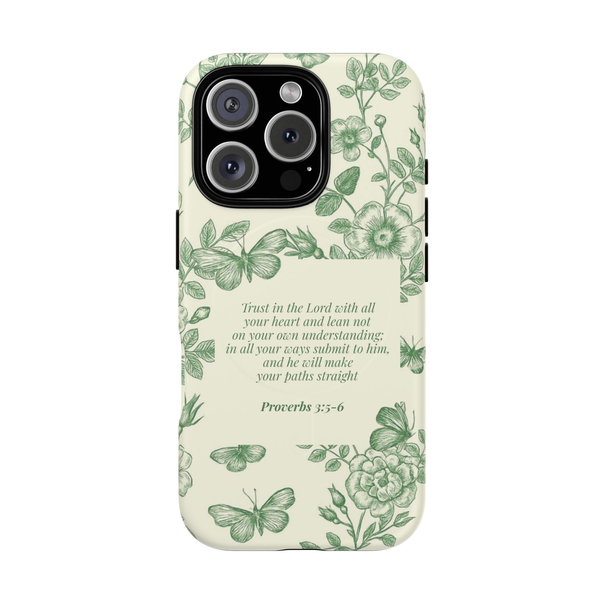 Proverbs 3:5-6 Floral Tough Magnetic Phone Case