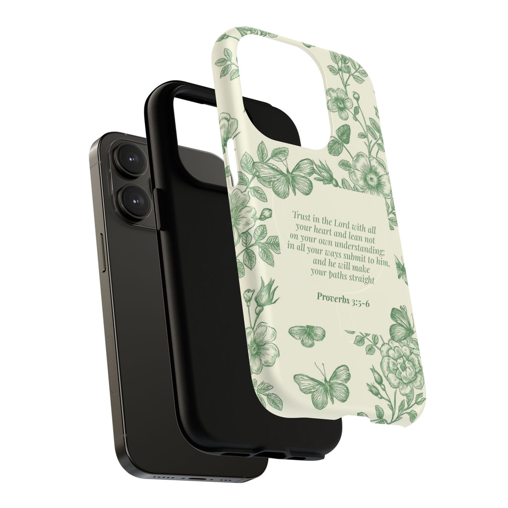 Proverbs 3:5-6 Floral Tough Magnetic Phone Case