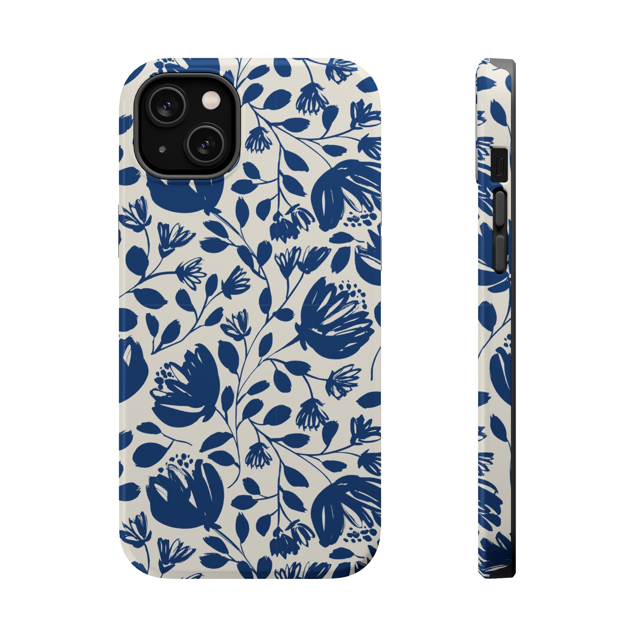 Blue Floral Phone Case MagSafe® Compatible