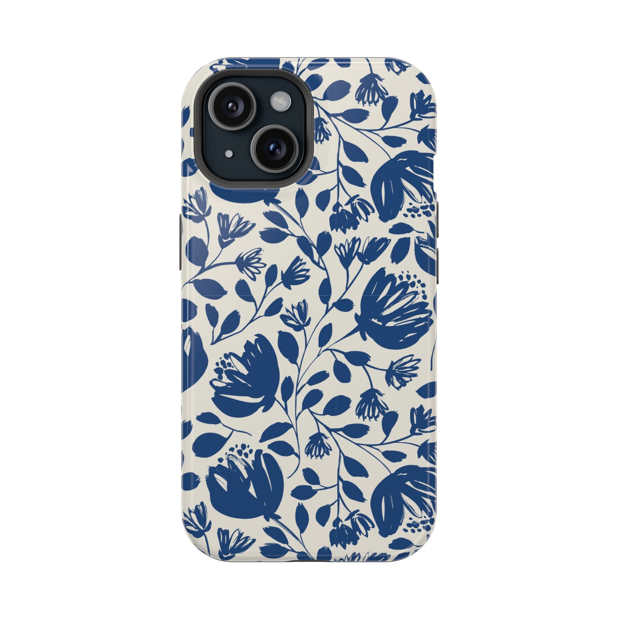 Blue Floral Phone Case MagSafe® Compatible