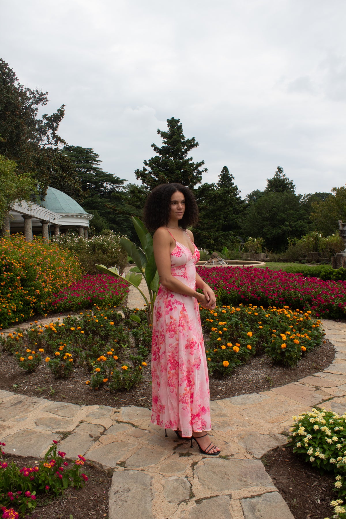 Open Back Floral Maxi Dress