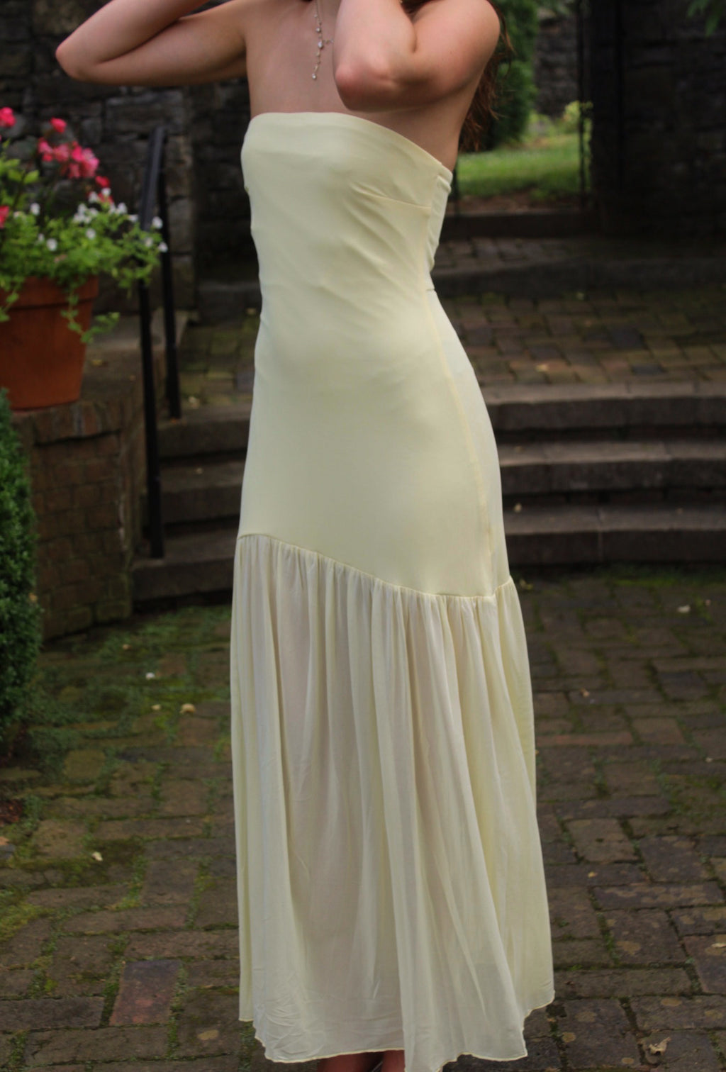 Butter Yellow Strapless Maxi Dress