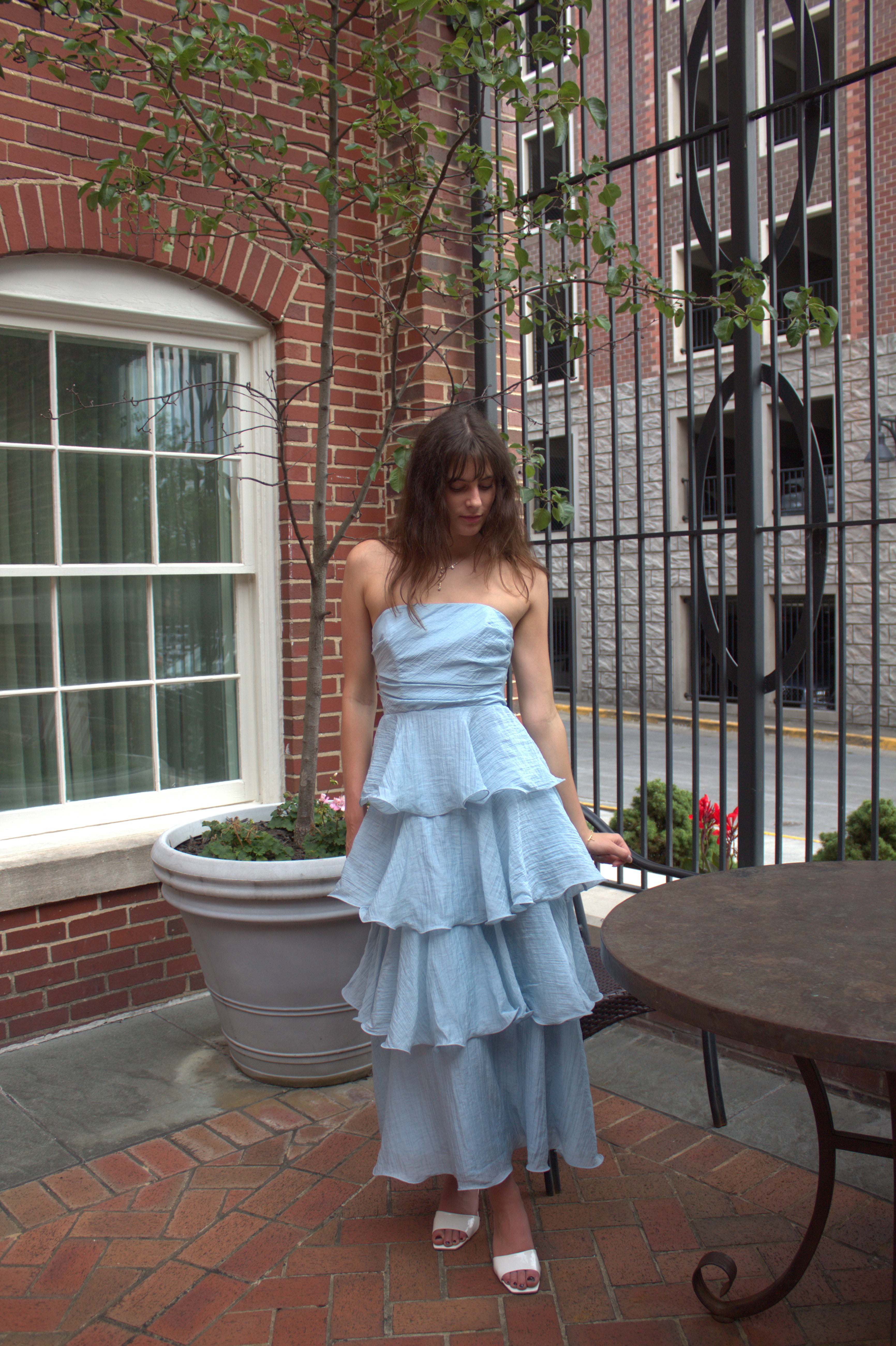 Off Shoulder Tiered Midi Dress