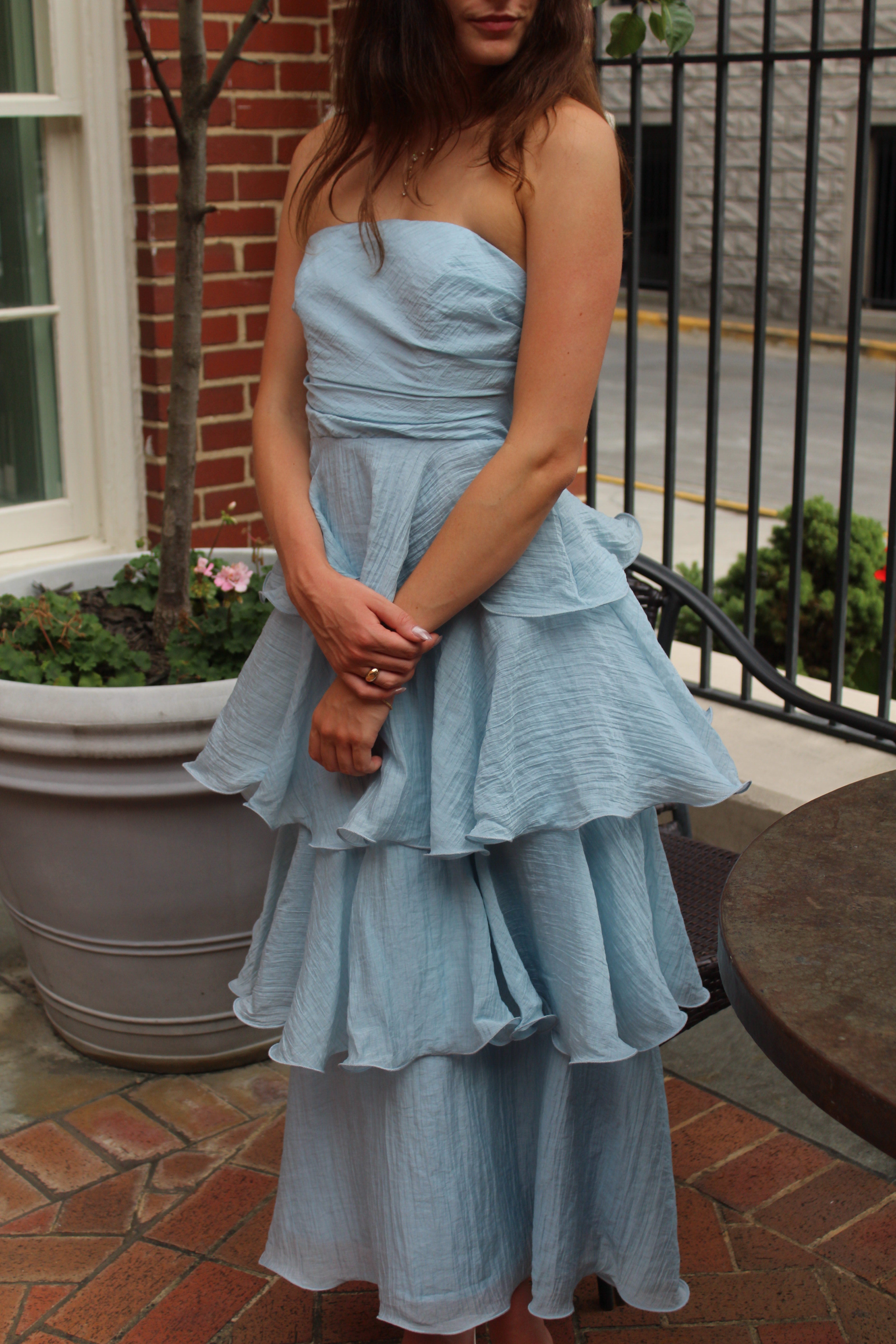 Off Shoulder Tiered Midi Dress