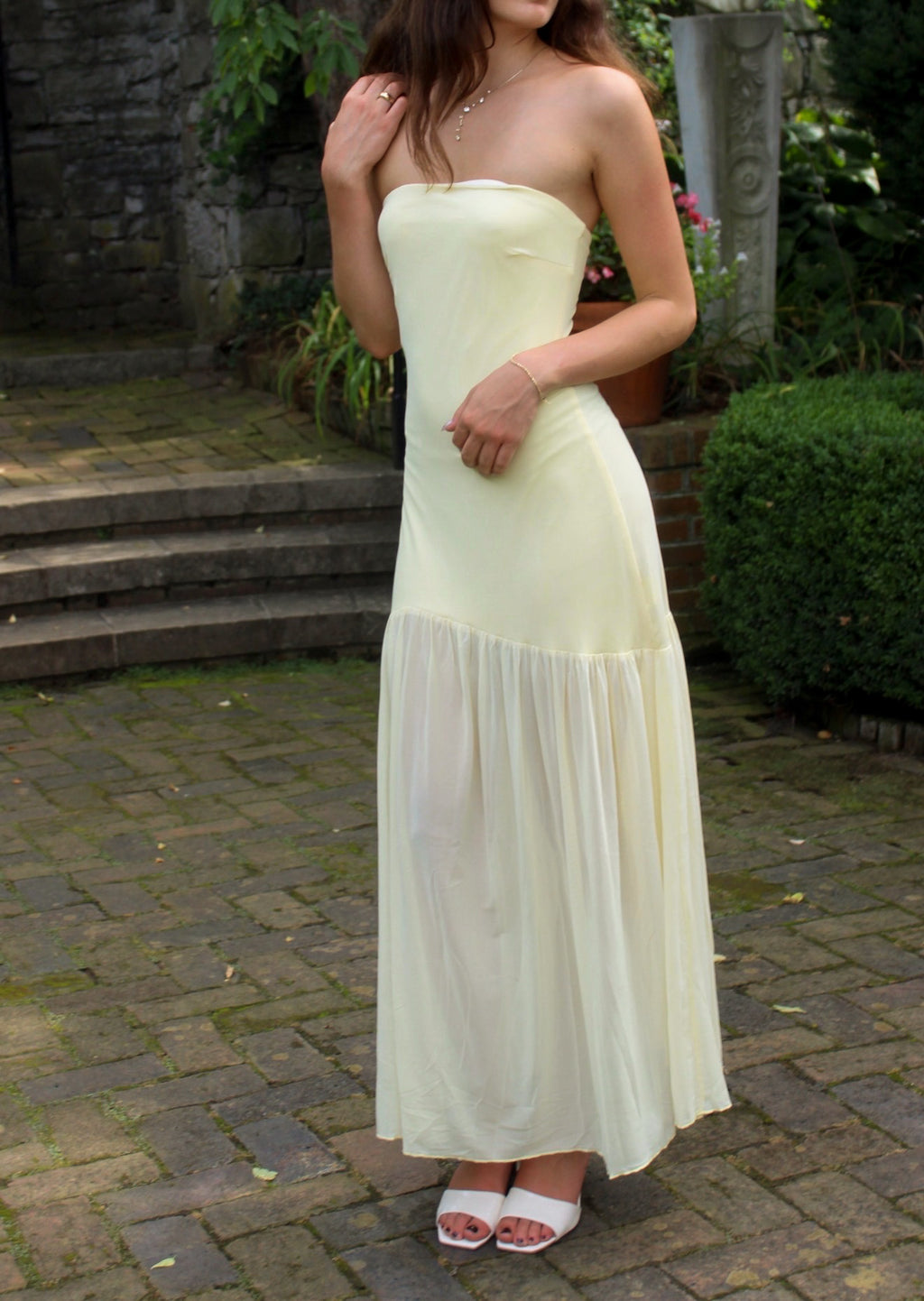 Butter Yellow Strapless Maxi Dress – Crimsn