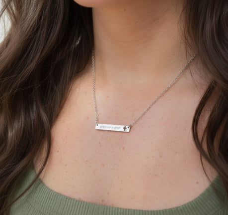 Grace Upon Grace Bar Necklace