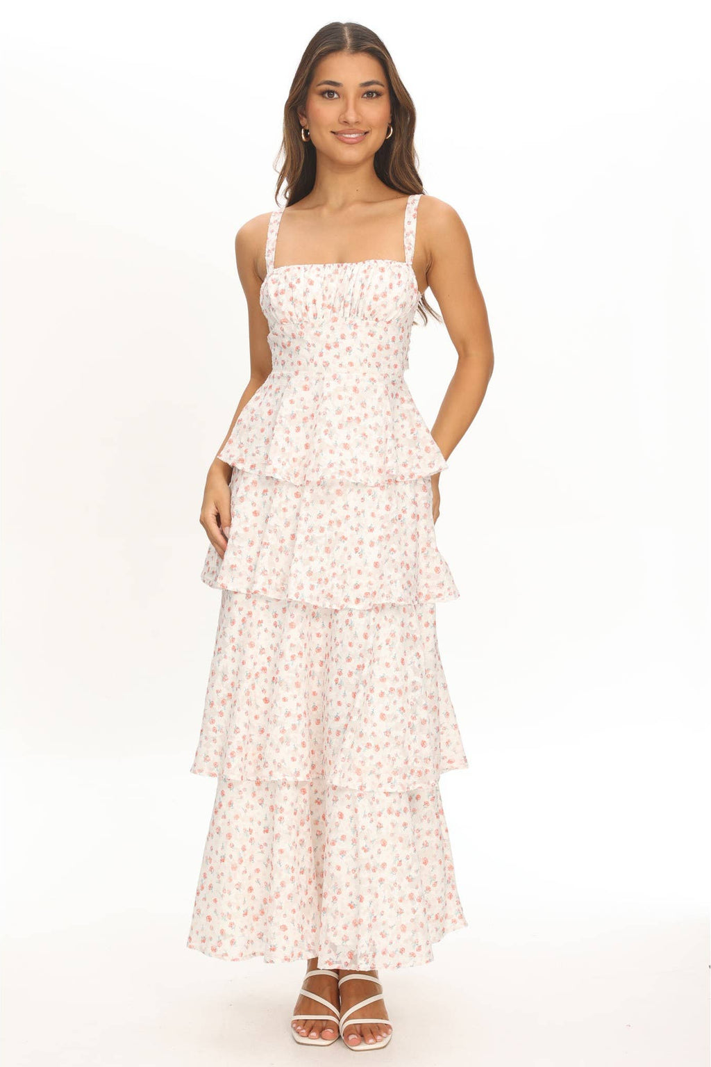 Sweet Floral Tiered Maxi Dress
