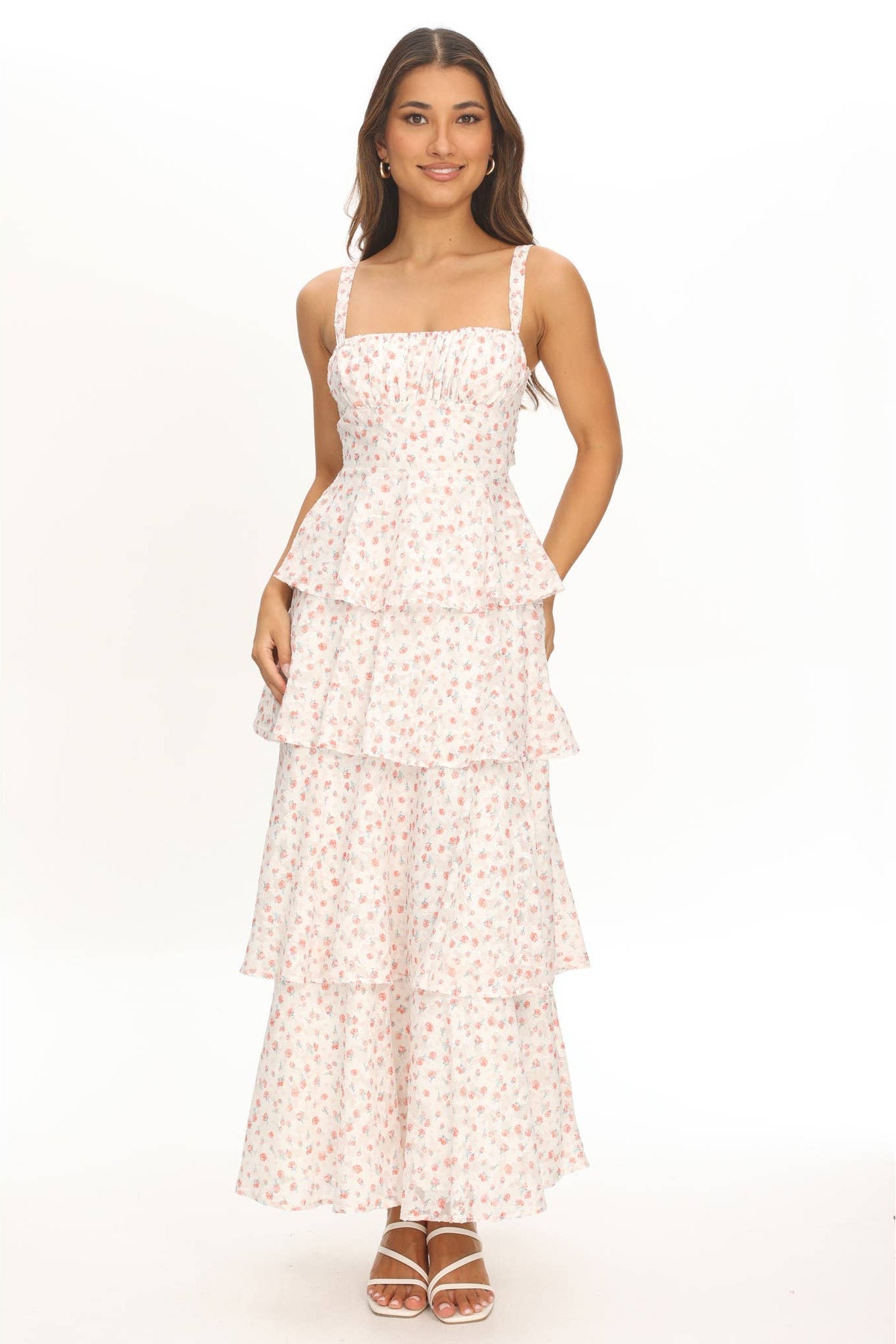 Sweet Floral Tiered Maxi Dress