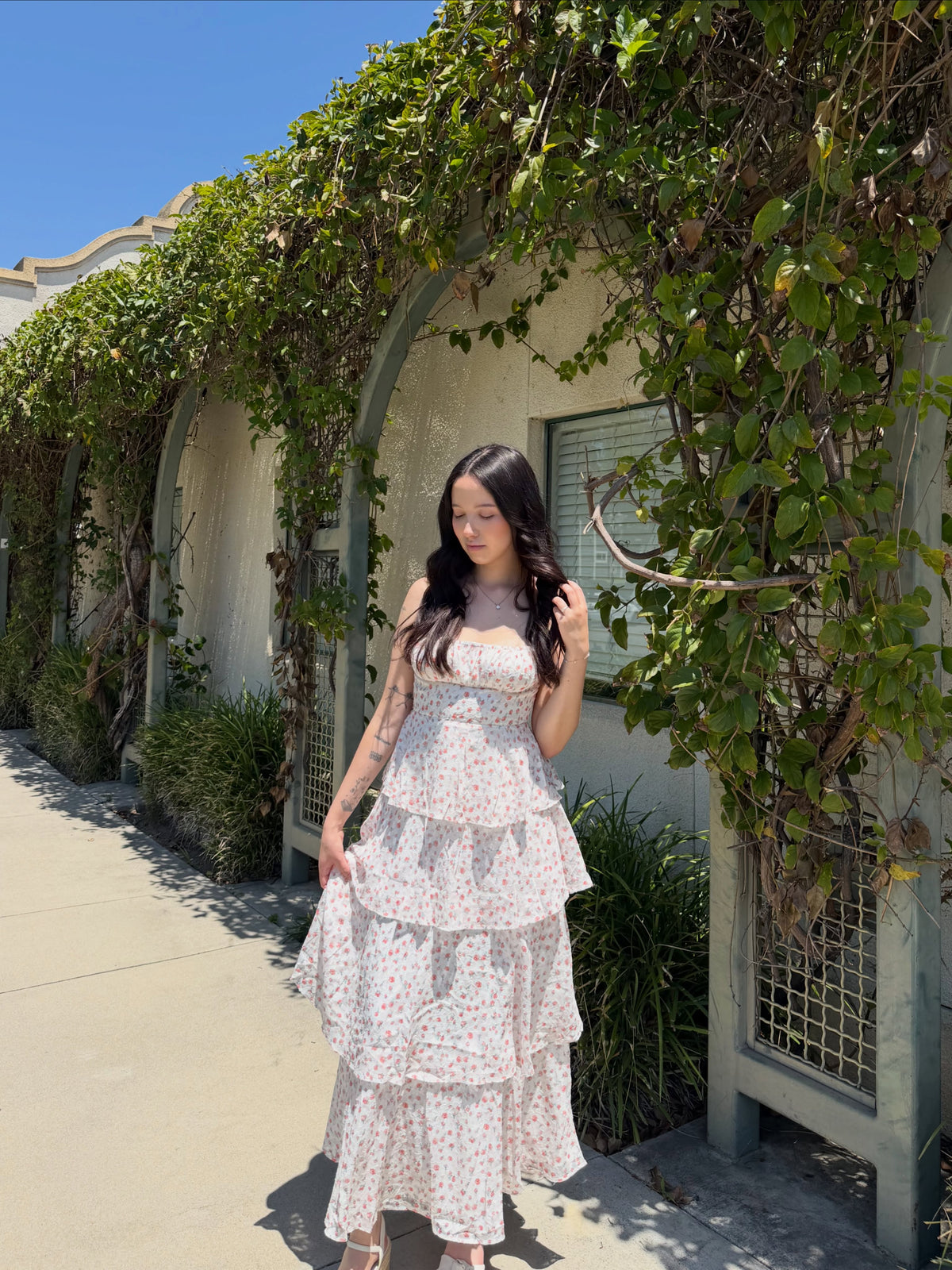 Sweet Floral Tiered Maxi Dress
