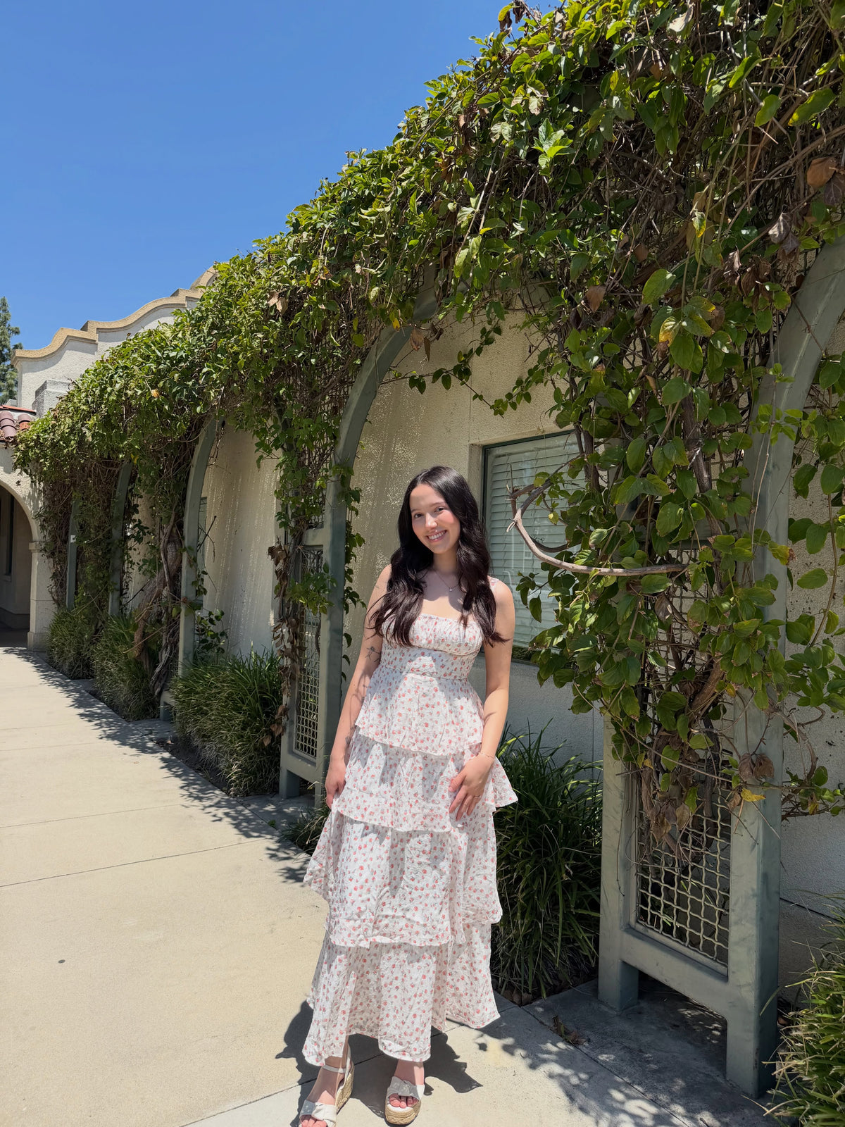 Sweet Floral Tiered Maxi Dress